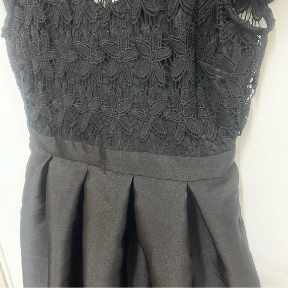 Just Me by NY & Co black fit and flare lace dress with bow closure size medium - Picture 8 of 10